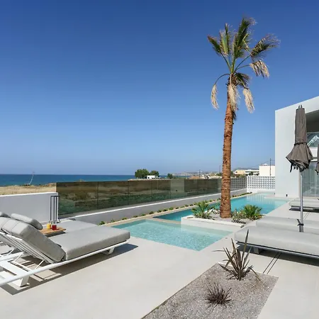 New Beachfront Mesogaia With Heated Pool, Jacuzzi & Playroom, 60m From The *