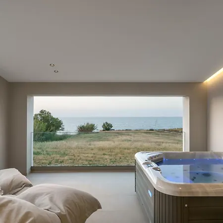 Villa New Beachfront Mesogaia With Heated Pool, Jacuzzi & Playroom, 60m From The *